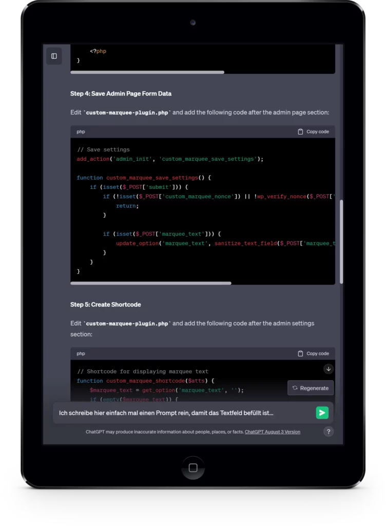 ChatGPT Demo Screenshot